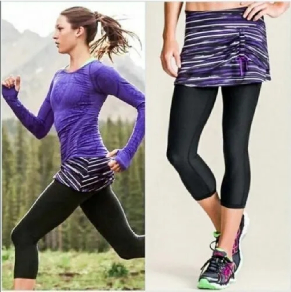 Athleta Painted Cuteness 2 in 1 Yoga Pants size Medium Women's.  18